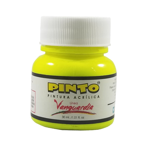 PINTURA ACRILICA 30 ML AMARILLO NEON 501 PINTO DISTRIBUIDORA