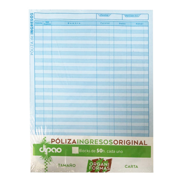 BLOCK POLIZA INGRESOS 50 HJ PIC-50 DIPAO