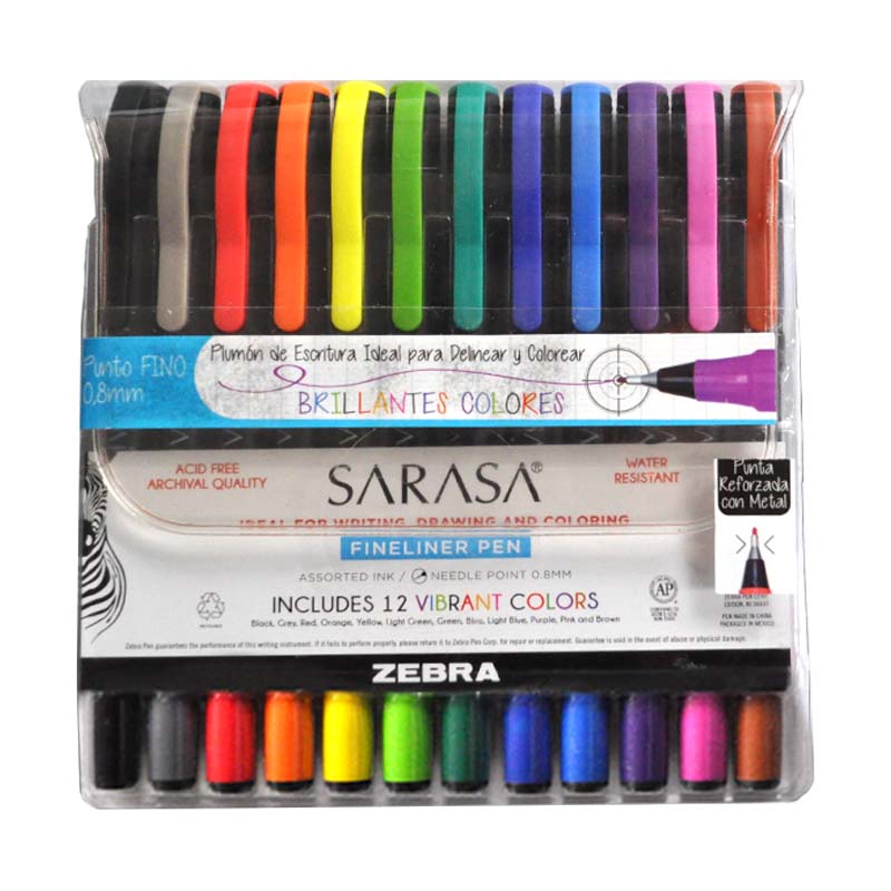 MARCADOR FINO SARASA 12 PZ 4008-46 ZEBRA