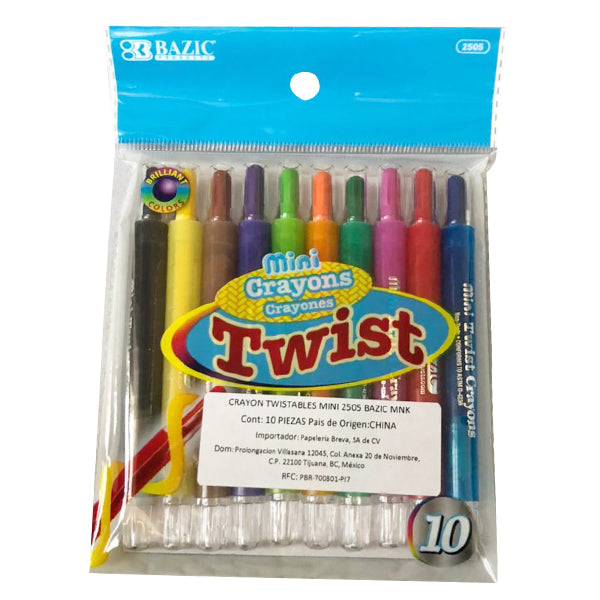 CRAYON TWISTABLES MINI 10 PZ 2505 BAZIC MNK