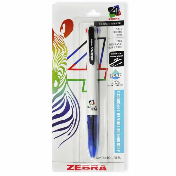 PLUMA 4 COLORES 1 PZ 7941-16 ZEBRA MNK