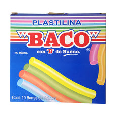 PLASTILINA BARRAS B-1 10 COLORES BACO MNK