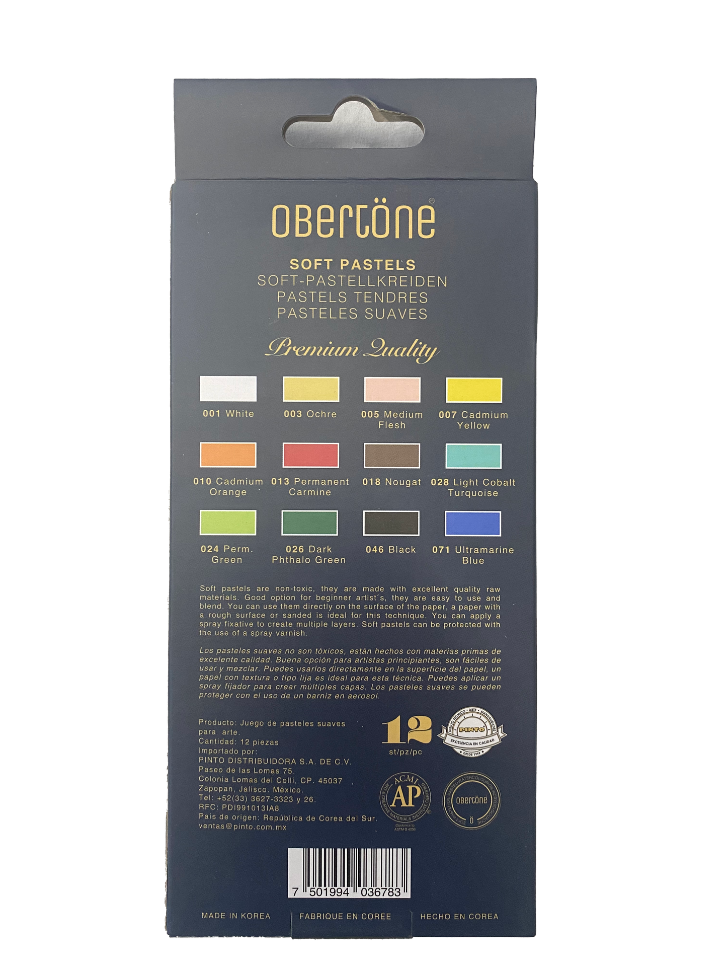 COLORES GIS PASTEL 12 PZ OBERTONE PINTO DISTRIBUIDORA