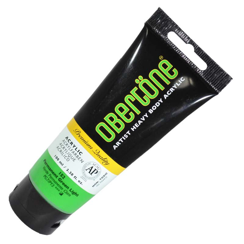 PINTURA ACRILICA 100 ML VERDE PERMANENTE CLARO 152 OBERTONE PINTO DISTRIBUIDORA
