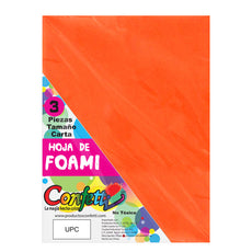 FOAMY CARTA 3 PZ NARANJA NAEN MNK