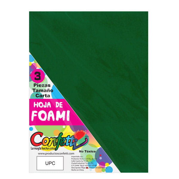 FOAMY CARTA 3 PZ VERDE BANDERA NAEN MNK