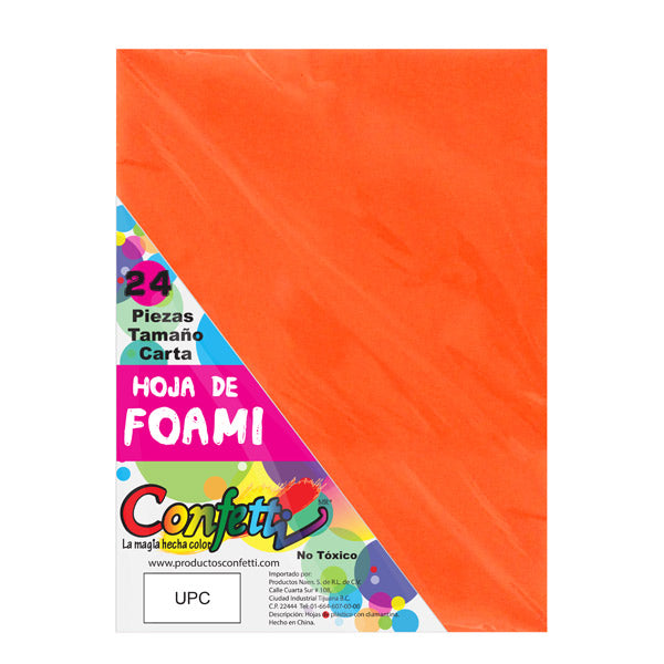 FOAMY CARTA 24 PZ NARANJA NAEN MNK