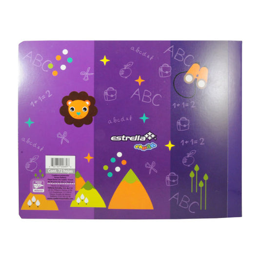 CUADERNO PREESCOLAR COSIDO 72 HJ CUADRO 10 MM ESTRELLA MNK