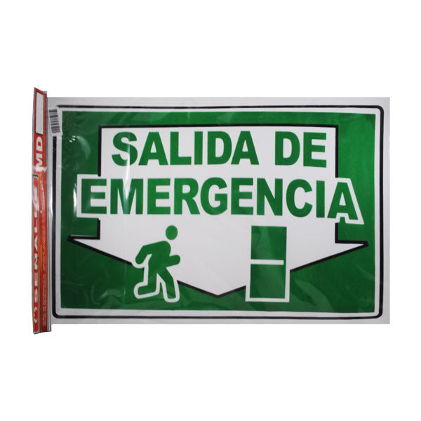 LETRERO ACRILICO 1 CARA 30X46 SALIDA DE EMERGENCIA SEÑALES