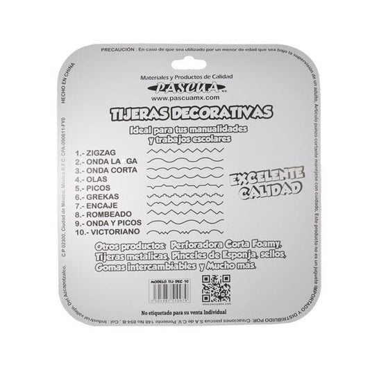 TIJERA GRECA PAQUETE C/10 PZS SURTIDAS PASCUA