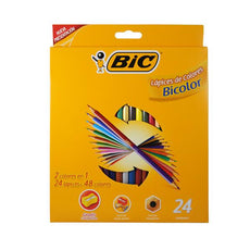 COLORES MADERA DOBLES LARGOS 24 PZS BIC MNK