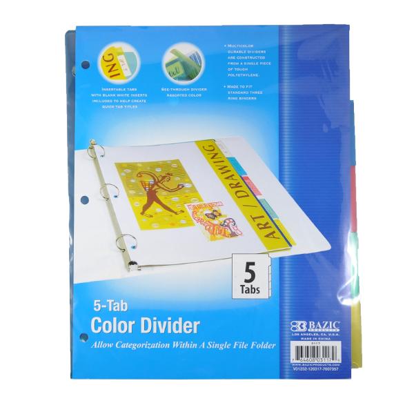 SEPARADOR PLASTICO BAZIC 5 PZ 3117 BAZIC