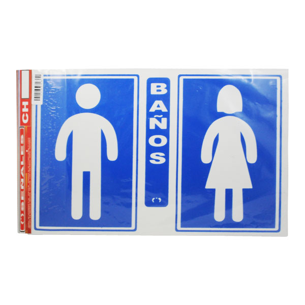 LETRERO ACRILICO 1 CARA 30X20 SANITARIO HOMBRE/MUJER SEÑALES