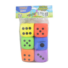 DADOS COLORES FOAMY 5 X 5 PAQUETE C/6 PZS PASCUA