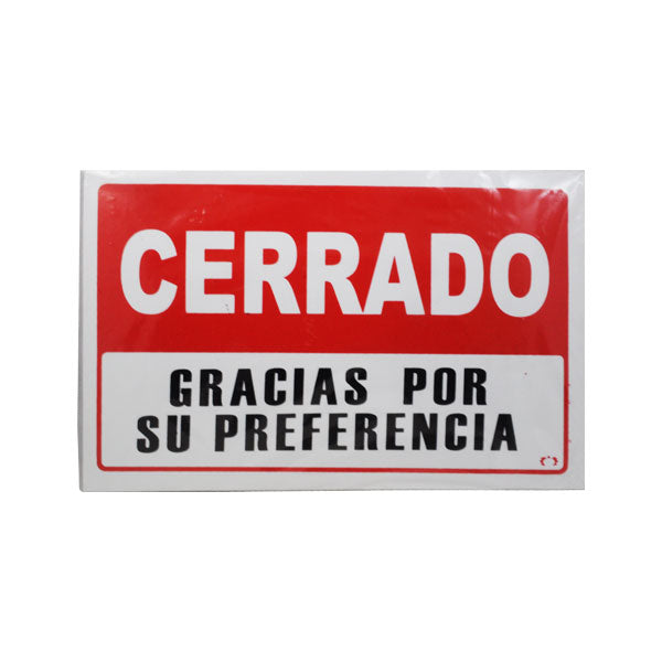 LETRERO ACRILICO 2 CARA 30X20 ABIERTO CERRADO SEÑALES