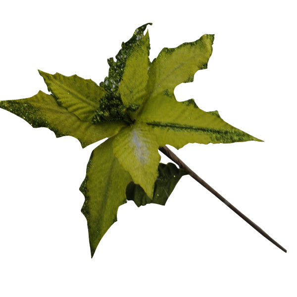 ADORNO FLOR NOCHE BUENA MQ29306-S NAVIDAD VERDE MANZANA BRIDGECO