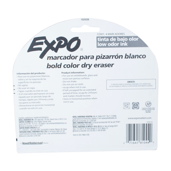 MARCADOR PIZARRON EXPO FASHION 4 PZ NEWELL BEROL MNK