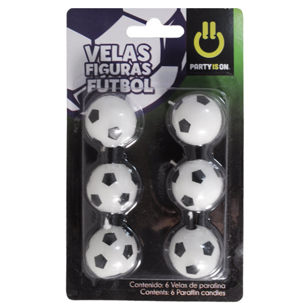 VELA PASTEL BALON DE FUTBOL C/6 FABRICAS SELECTAS
