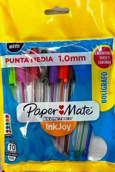 PLUMA KILOMETRICO COLORES SURTIDOS 10 PZ NEWELL BEROL MNK