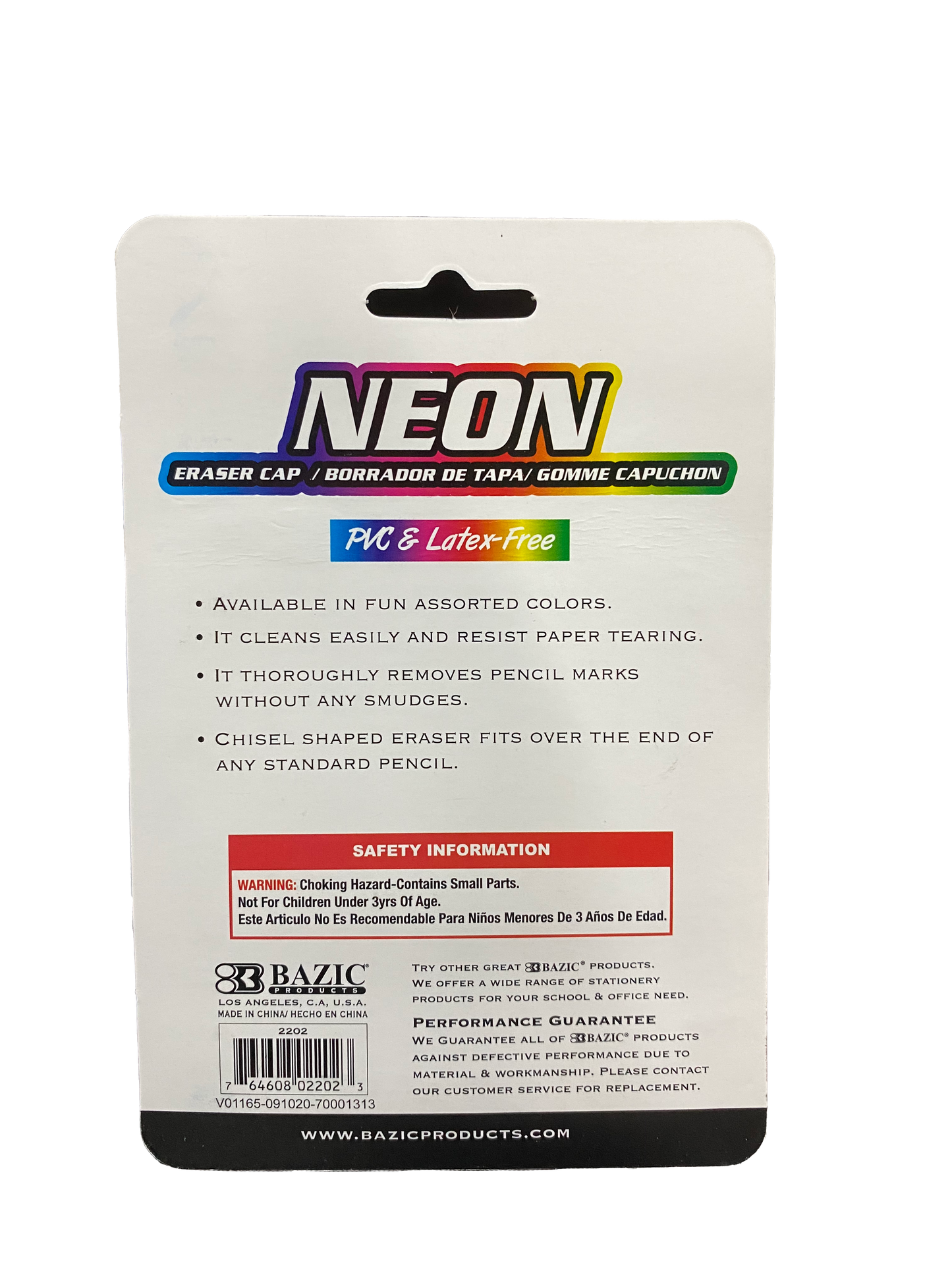 BORRADOR GORRITO NEON 20 PZ 2202 BAZIC MNK