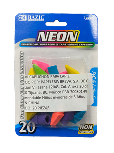 BORRADOR GORRITO NEON 20 PZ 2202 BAZIC MNK