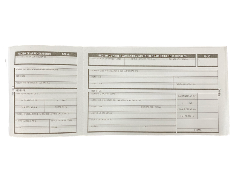 BLOCK RECIBO ARRENDAMIENTO PINOS