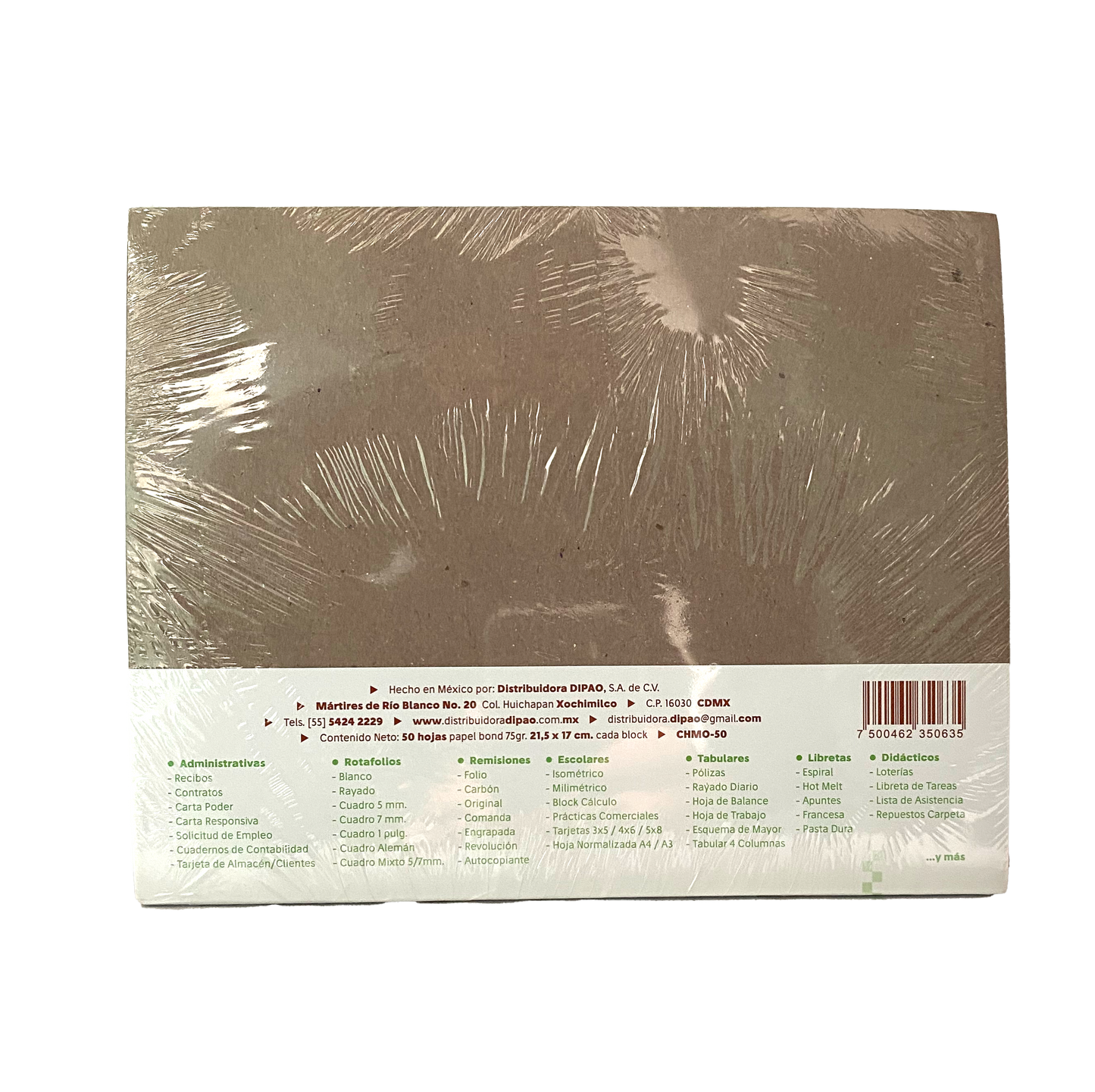 BLOCK POLIZA CHEQUE MEDIO OFICIO AUTOCOPIANTE 50 HJ 1012 DIPAO