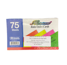 TARJETA INDEX 3X5 COLORES NEON 75 HJ 596 BAZIC