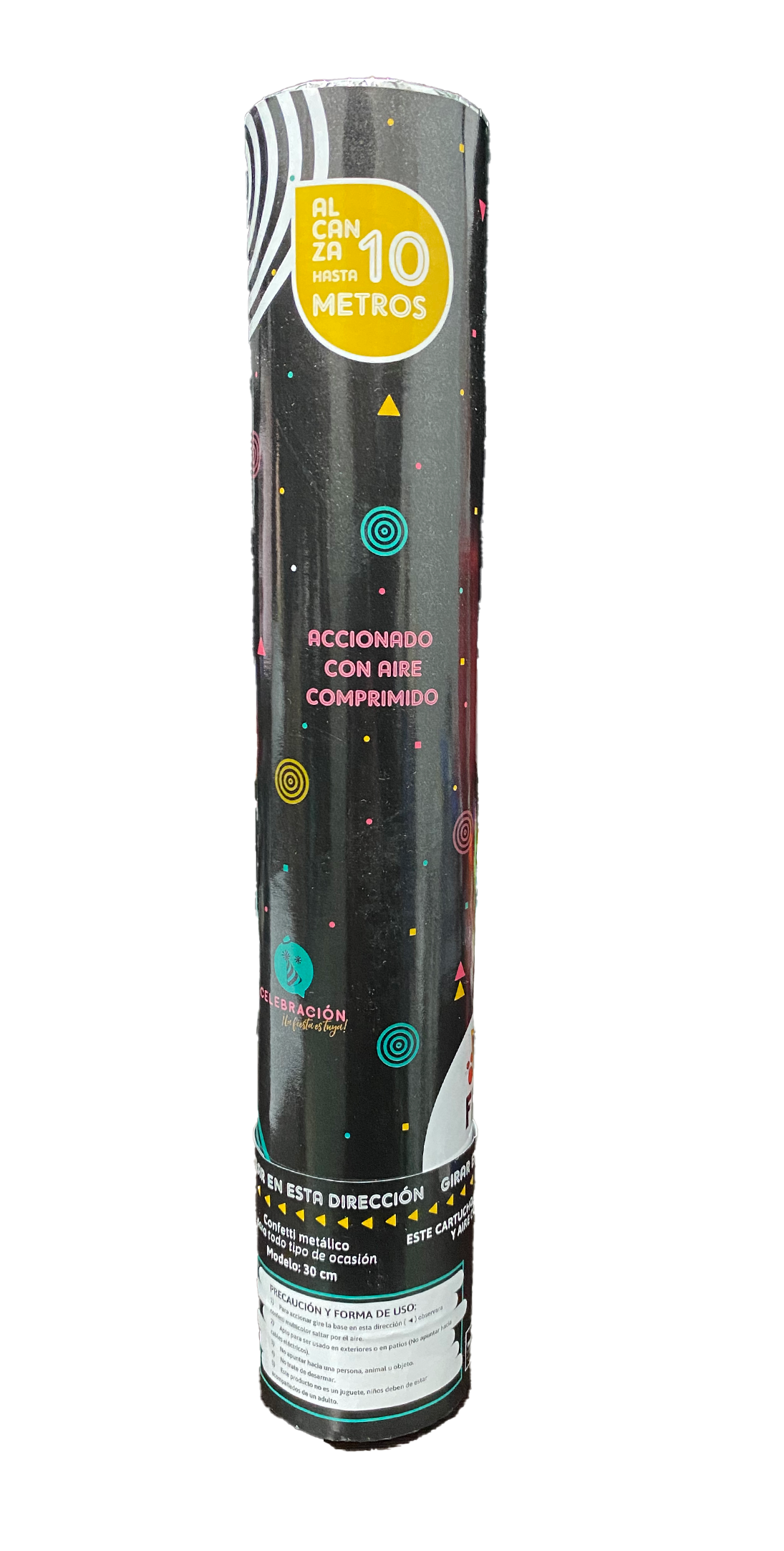 LANZADOR DE CONFETTI METALICO 30 CM VM FIESTA