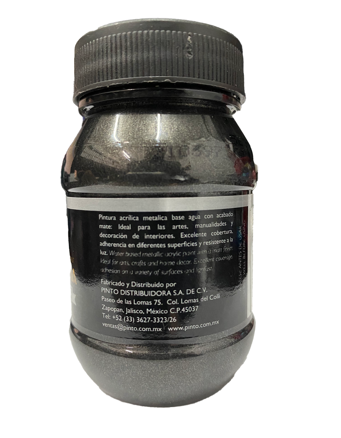 PINTURA ACRILICA METALICO 100 ML NEGRO 569 PINTO DISTRUIDORA