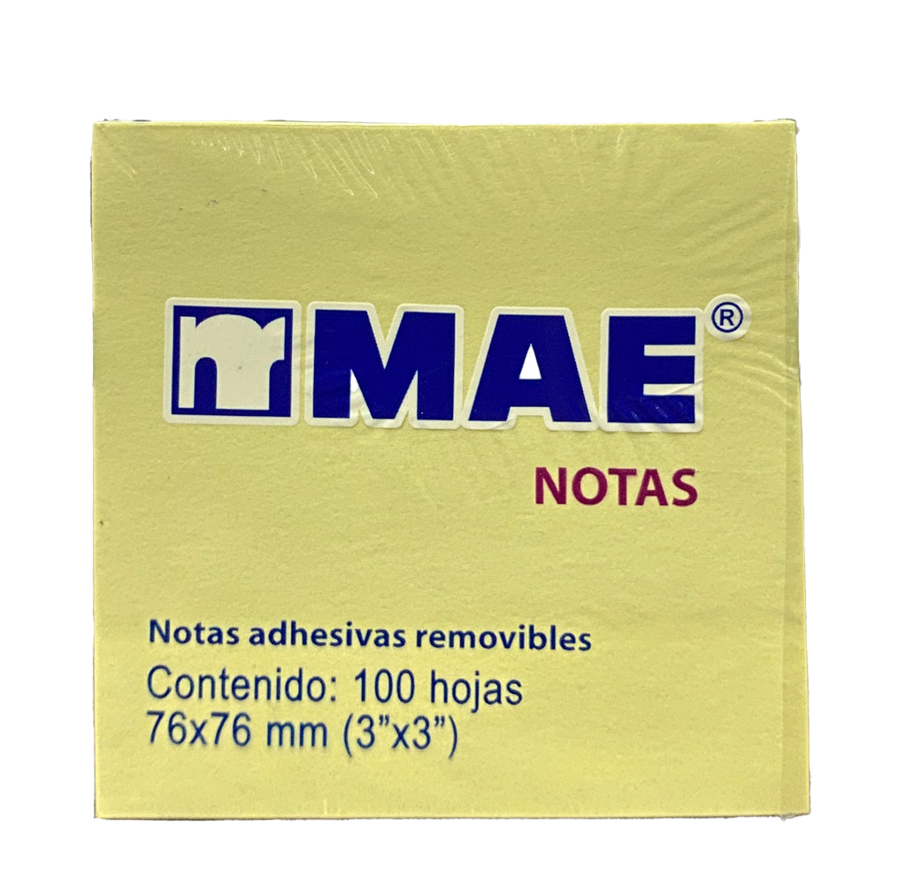 NOTAS ADHESIVAS AMARILLO 3X3 100 HJ 21007 MAE