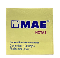 NOTAS ADHESIVAS AMARILLO 3X3 100 HJ 21007 MAE