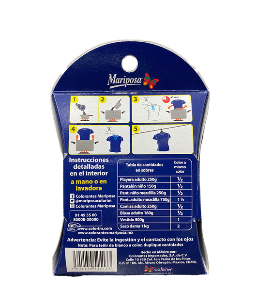 COLORANTE MARIPOSA AZUL MARINO 32 GR COLORIM