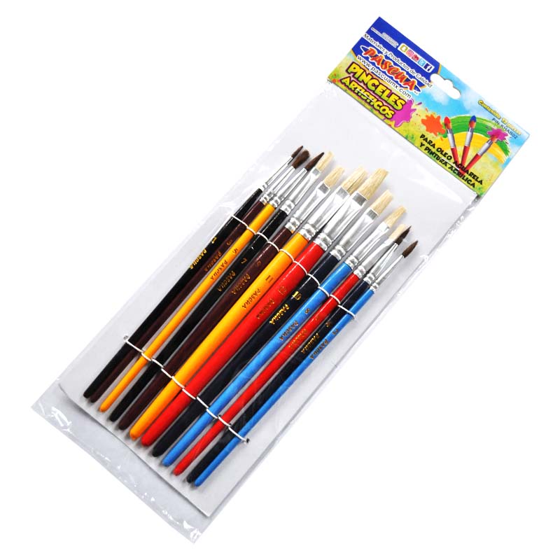 PINCEL JUEGO MIX OLEO ACUARELA Y ACRILICA 12 PZ PASCUA MNK