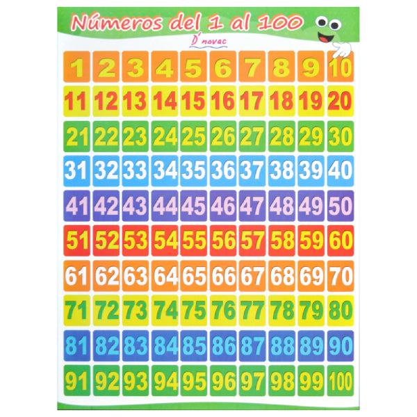 POSTER DIDACTICO CONTANDO NUMEROS 1-100 NOVAC
