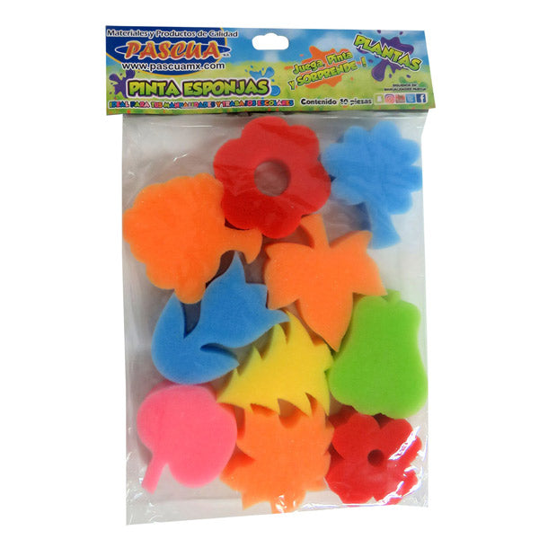 PINTA ESPONJA PLANTAS 10 PZ PASCUA