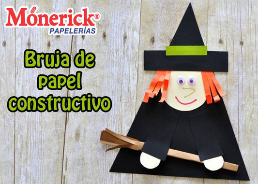 Bruja de papel constructivo para Halloween