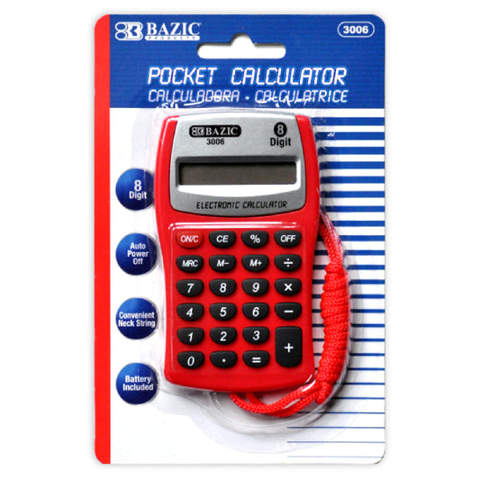 CALCULADORA BASICA 8 DIGITOS 3006 BAZIC MNK