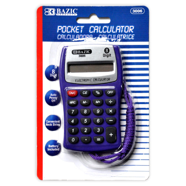CALCULADORA BASICA 8 DIGITOS 3006 BAZIC MNK