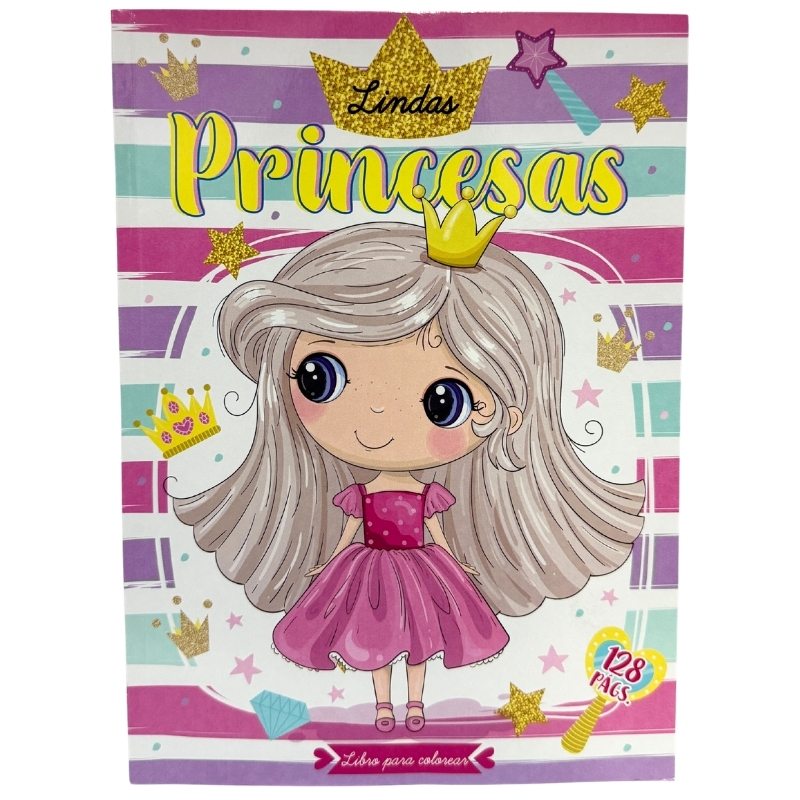 LIBRO ILUMINAR LINDAS PRINCESAS 128 PG 4 SEASONS MNK