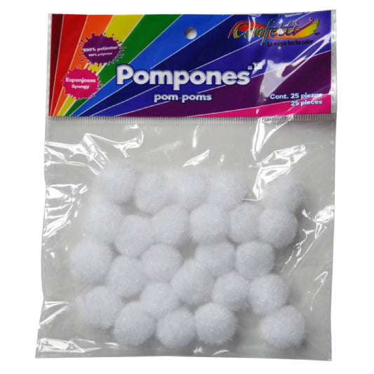 BOLA POM POMS BLANCO # 18 25 PZ NAEN