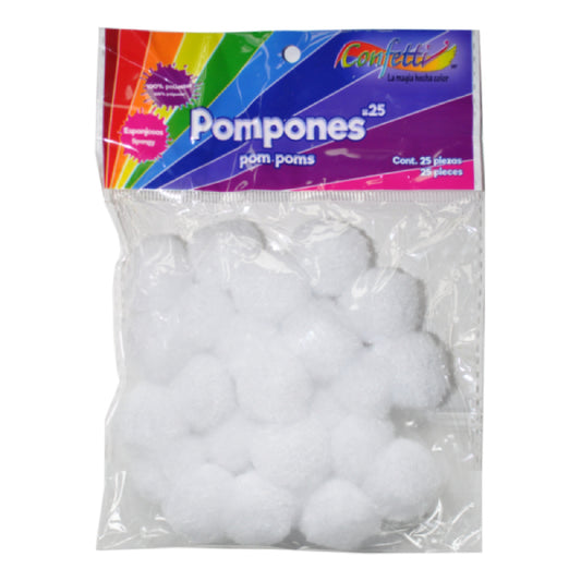 BOLA POM POMS BLANCO # 25 25 PZ NAEN