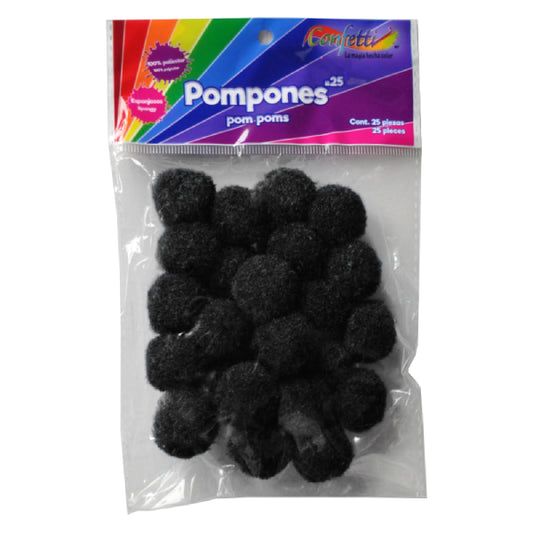 BOLA POM POMS NEGRO # 25 25 PZ NAEN