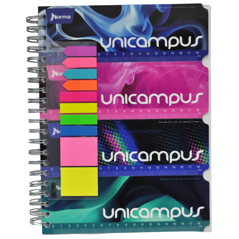CUADERNO PROFESIONAL DOBLE ARGOLLA UNICAMPUS METALICO 160 HJ RAYA NORMA MNK
