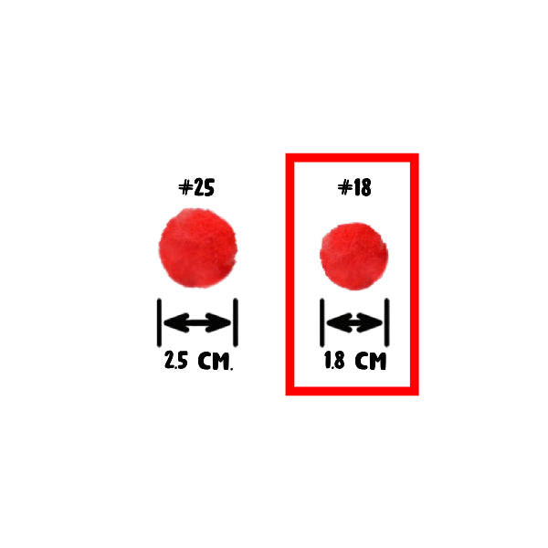 BOLA POM POMS ROJO # 18 25 PZ NAEN