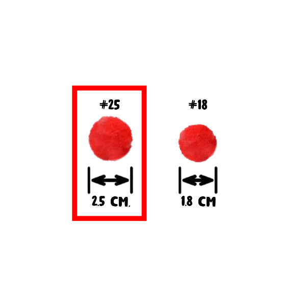 BOLA POM POMS ROJO # 25 25 PZ NAEN