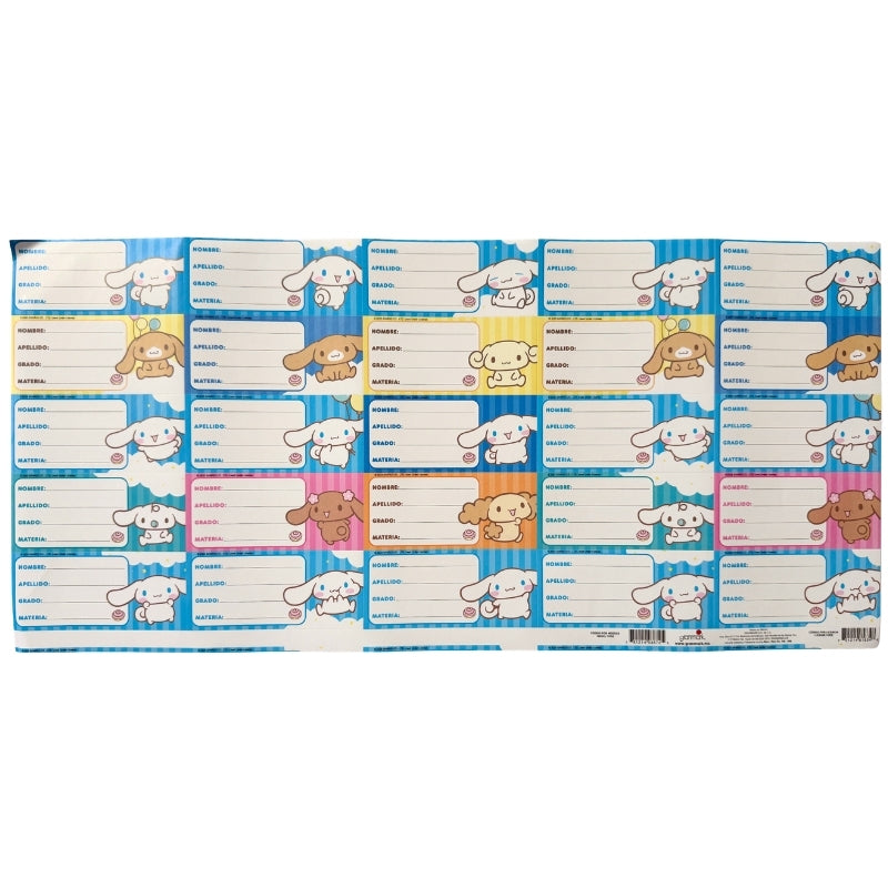 PLANILLA CALCOMANIA MATERIAS CINNAMORLL GRANMARK MNK