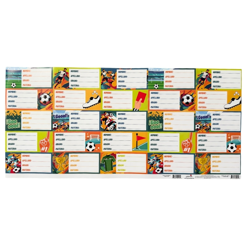 PLANILLA CALCOMANIA MATERIAS SOCCER GRANMARK MNK