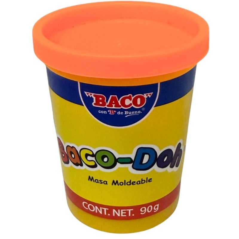 PLASTILINA BOTE 90 GR BACO-DOH NARANJA FLUORECENTE BACO MNK
