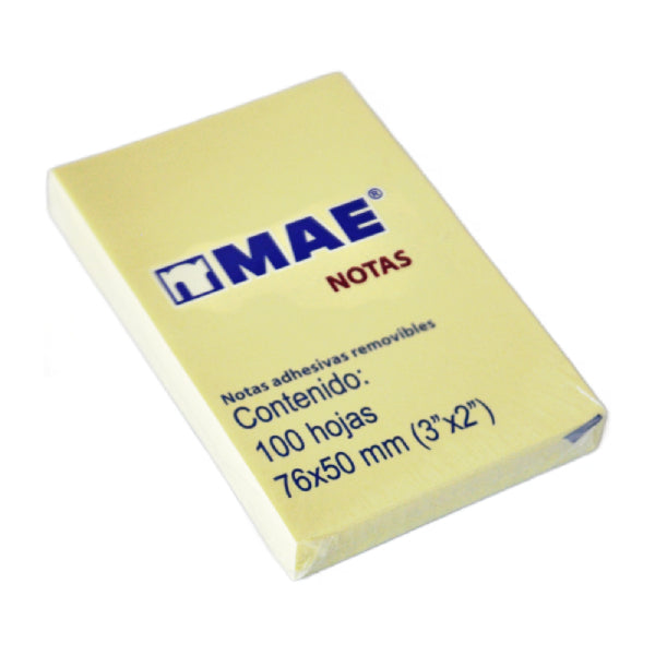 NOTAS ADHESIVAS AMARILLO 3X2 100 HJ 21006 MAE